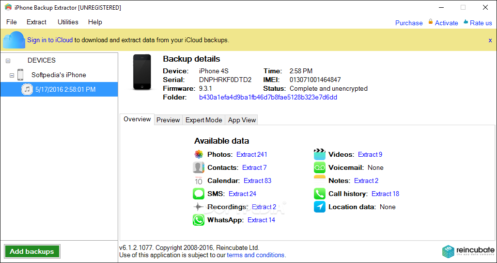 iPhone Backup Extractor 7.3.0.1343正式版-iPhone备份提取工具