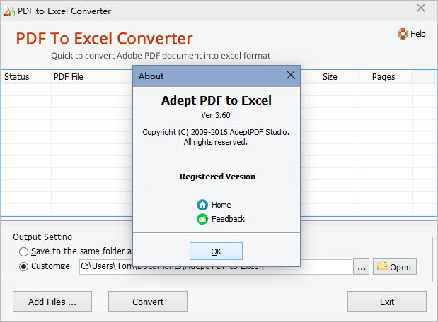 Adept PDF to Excel Converter 3.60 注册版-PDF转Excel软件